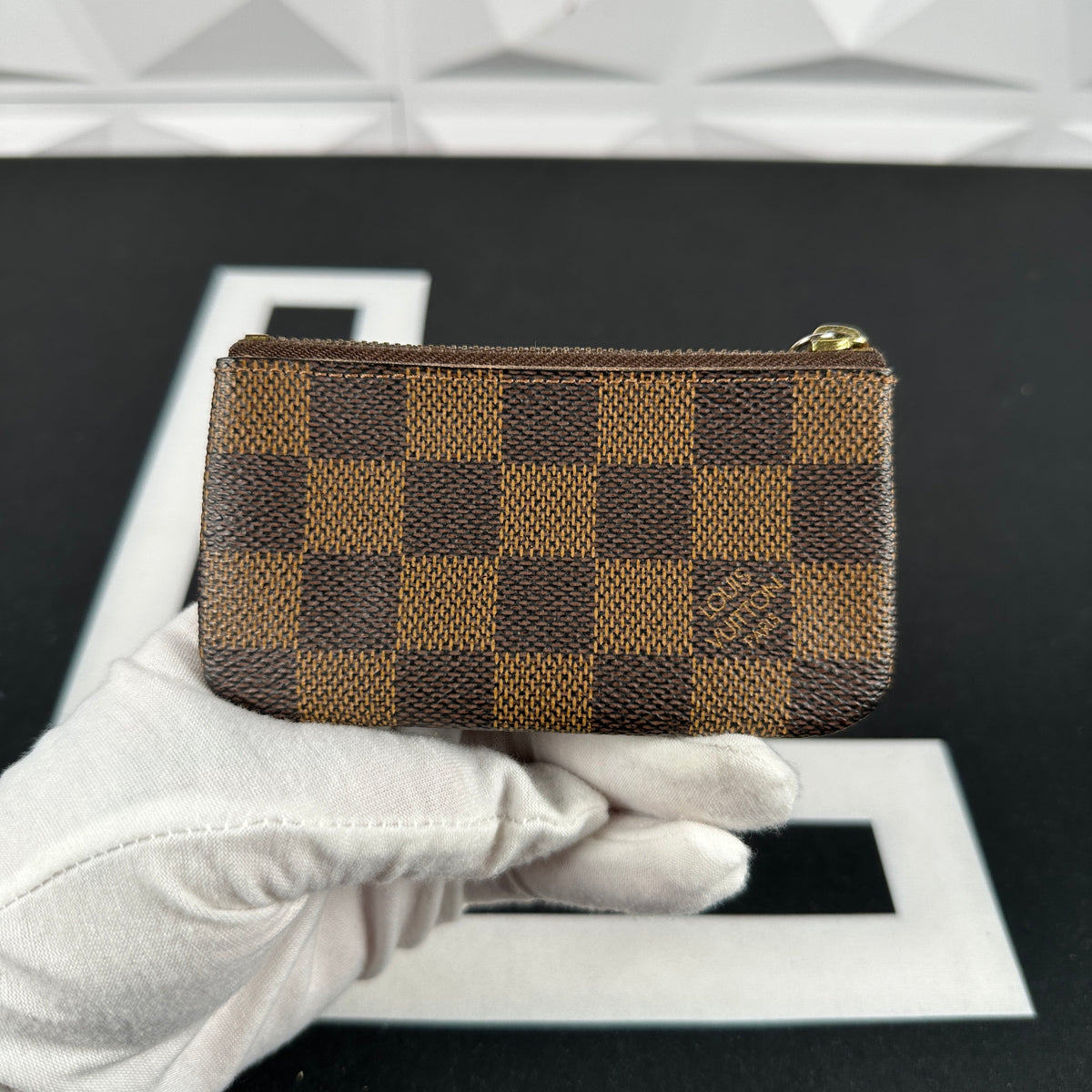 Louis Vuitton Key Coin Pouch Damier Ebene Brown