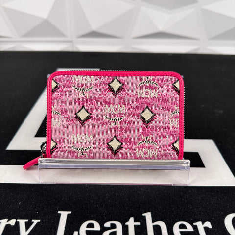 MCM Pink Mini Veritas Zippy Wallet (PK001)