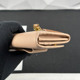 Prada pink Saffiano Leather Bow Tie Wallet (12N)