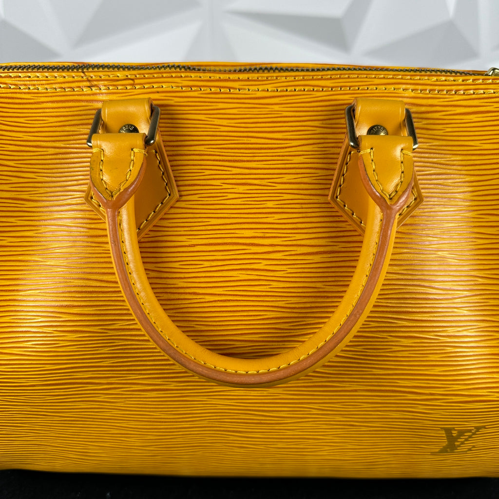 Louis Vuitton Speedy 25 Handbag Yellow Epi Leather M43019 – Timeless Vintage  Company