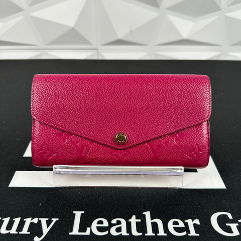 Louis Vuitton sarah wallet magenta vernis leather authentic