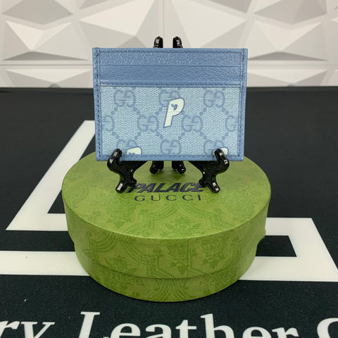 Palace Leather Card Holder Blue