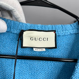 Gucci Blue Wool V-Neck Sweater